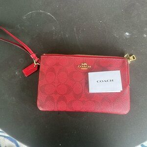 Red coach wristlet NWT